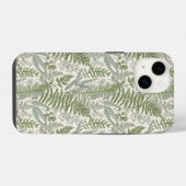 Green Leafy Garden Floral Pattern iPhone Hoesje (Achterkant horizontaal)