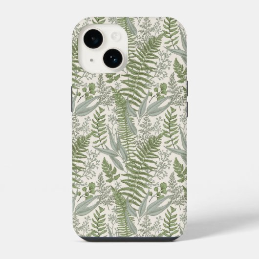 Green Leafy Garden Floral Pattern iPhone Hoesje (Achterkant)