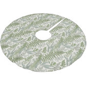 Green Leafy Garden Floral Pattern Kerstboom Rok (Gekanteld)