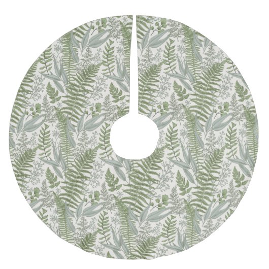 Green Leafy Garden Floral Pattern Kerstboom Rok (Voorkant)