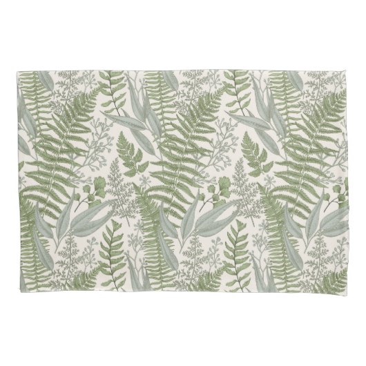 Green Leafy Garden Floral Pattern Kussensloop (Voorkant)