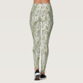 Green Leafy Garden Floral Pattern Leggings (Achterkant)