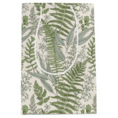 Green Leafy Garden Floral Pattern Medium Cadeauzakje (Voorkant)
