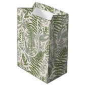 Green Leafy Garden Floral Pattern Medium Cadeauzakje (Achterkant Gekanteld)