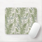 Green Leafy Garden Floral Pattern Muismat (Met muis)