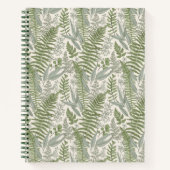 Green Leafy Garden Floral Pattern Notitieboek (Voorkant)