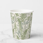 Green Leafy Garden Floral Pattern Papieren Bekers (Achterkant)