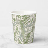 Green Leafy Garden Floral Pattern Papieren Bekers (Links)