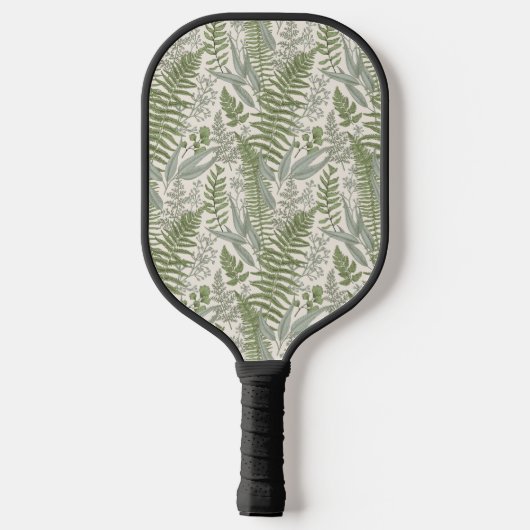 Green Leafy Garden Floral Pattern Pickleball Paddle (Achterkant)