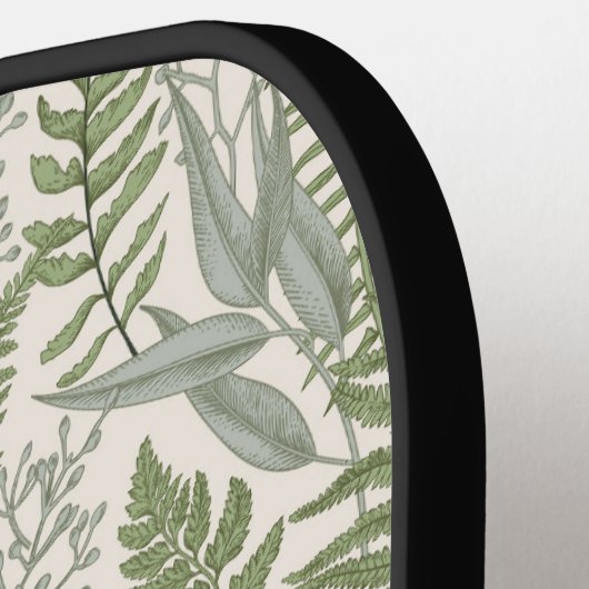 Green Leafy Garden Floral Pattern Pickleball Paddle (Links Detail)