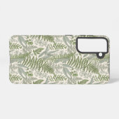 Green Leafy Garden Floral Pattern Samsung Galaxy Hoesje (Achterkant horizontaal)