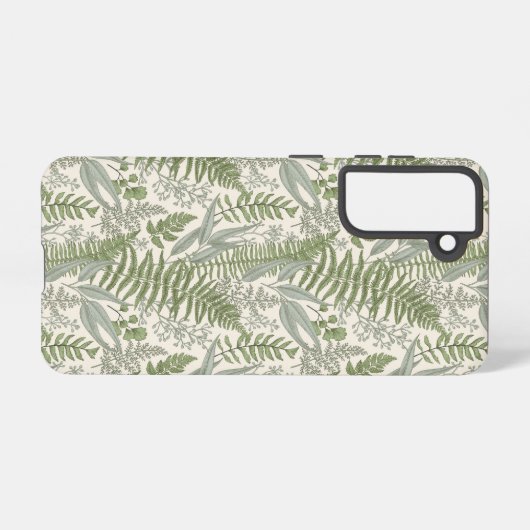 Green Leafy Garden Floral Pattern Samsung Galaxy Hoesje (Achterkant horizontaal)