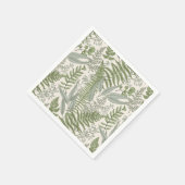 Green Leafy Garden Floral Pattern Servet (Hoek)