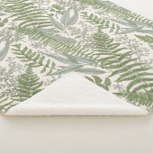 Green Leafy Garden Floral Pattern Sherpa Deken (3/4)