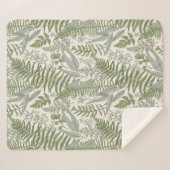 Green Leafy Garden Floral Pattern Sherpa Deken (Voorkant (horizontaal))