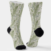 Green Leafy Garden Floral Pattern Sokken (Gebogen)