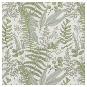 Green Leafy Garden Floral Pattern Stof