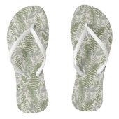 Green Leafy Garden Floral Pattern Teenslippers (Voetbed)