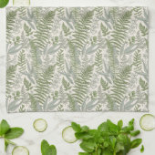 Green Leafy Garden Floral Pattern Theedoek (Gevouwen)