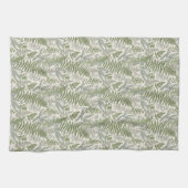 Green Leafy Garden Floral Pattern Theedoek (Horizontaal)