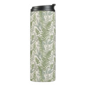Green Leafy Garden Floral Pattern Thermosbeker (Gedraaid links)