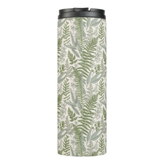 Green Leafy Garden Floral Pattern Thermosbeker (Achterkant)