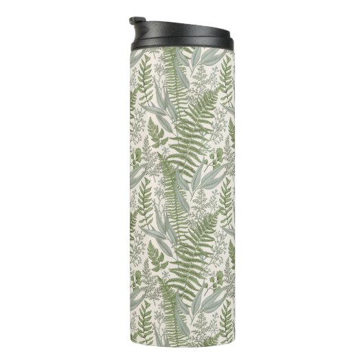 Green Leafy Garden Floral Pattern Thermosbeker (Geroteerd rechts)