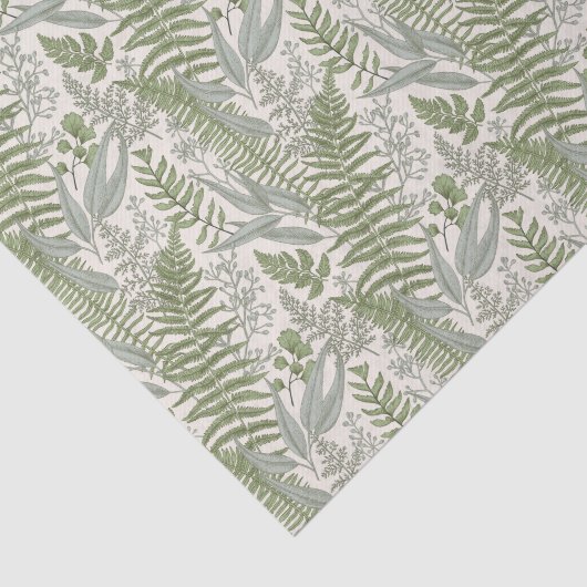 Green Leafy Garden Floral Pattern Tissuepapier (Detail)