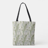 Green Leafy Garden Floral Pattern Tote Bag (Achterkant)