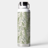 Green Leafy Garden Floral Pattern Waterfles (Achterkant)