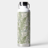 Green Leafy Garden Floral Pattern Waterfles (Voorkant)