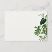 Green Leafy Palm Tropical Foliage Wedding Detail Informatiekaartje (Achterkant)