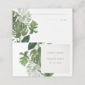 Green Leafy Palm Tropical Foliage Wedding Plaatskaartje (Buitenkant ongevouwen)