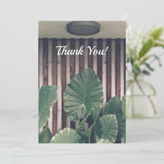 Green Leafy Plant - Hartelijk dank Bedankkaart (Staand voorkant)