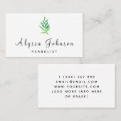 Green Leafy Plant Herbalist Homeopathie Minimalist Visitekaartje (Voorkant / Achterkant)