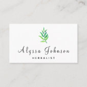 Green Leafy Plant Herbalist Homeopathie Minimalist Visitekaartje (Voorkant)