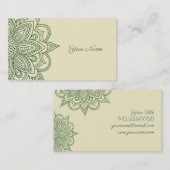 Green Leafy Symmetry Mandala Visitekaartje (Voorkant / Achterkant)