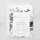 Green Leafy Tropical Fauna Rehearsal Dinner Invite Bedankkaart (Voorkant)