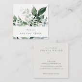 Green Leafy Tropical Foliage Fern Dank u wel Vierkante Visitekaartje (Voorkant / Achterkant)