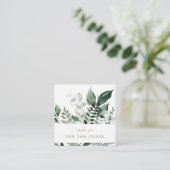 Green Leafy Tropical Foliage Fern Dank u wel Vierkante Visitekaartje (Staand voorkant)