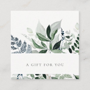 Green Leafy Tropical Foliage Fern Gift Certificate Vierkante Visitekaartje
