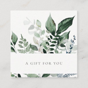 Green Leafy Tropical Foliage Fern Gift Certificate Vierkante Visitekaartje