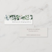 Green Leafy Tropical Foliage Hartelijk dank voor u Mini Visitekaartje (Voorkant / Achterkant)