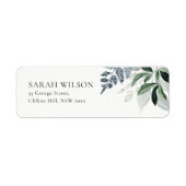 Green Leafy Tropical Foliage Leafy Address Label (Voorkant)