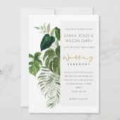 Green Leafy Tropical Palm Foliage Wedding Invite Bedankkaart (Voorkant)