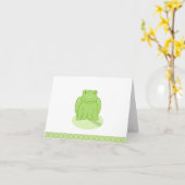 Green Leap Frog Gepersonaliseerd Note Kaart (Gele Bloem)
