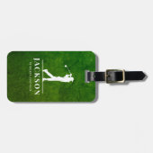 Green Leather Effect gepersonaliseerde monogram go Bagagelabel (Voorkant horizontaal)