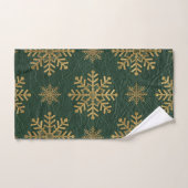 Green Leather Tooled with Gold Snowflakes Initials Bad Handdoek (Handdoek)