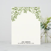 Green Leaves and Berries Stationery Paper (Staand voorkant)