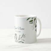 Green Leaves Black Olive Elegant Wedding Gift Koffiemok (Voorkant rechts)